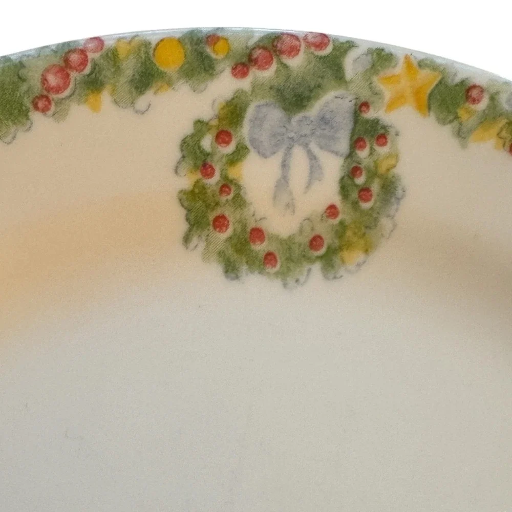 Corelle by Corning Christmas Joy 7.25 Inch Salad Plate White Vitrelle USA 90s